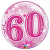 22 inch BUBBLE - 60 PINK STARBURST SPARKLE - LA Balloons