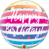 22 inch BUBBLE - BIRTHDAY BRIGHT RAINBOW STRIPES - LA Balloons