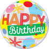 22 inch BUBBLE - BIRTHDAY CIRCLES & DOT STRIPES - LA Balloons