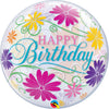 22 inch BUBBLE - BIRTHDAY FLOWERS & FILIGREE - LA Balloons