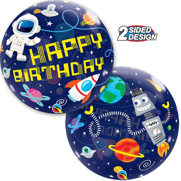 22 inch BUBBLE - BIRTHDAY OUTER SPACE - LA Balloons