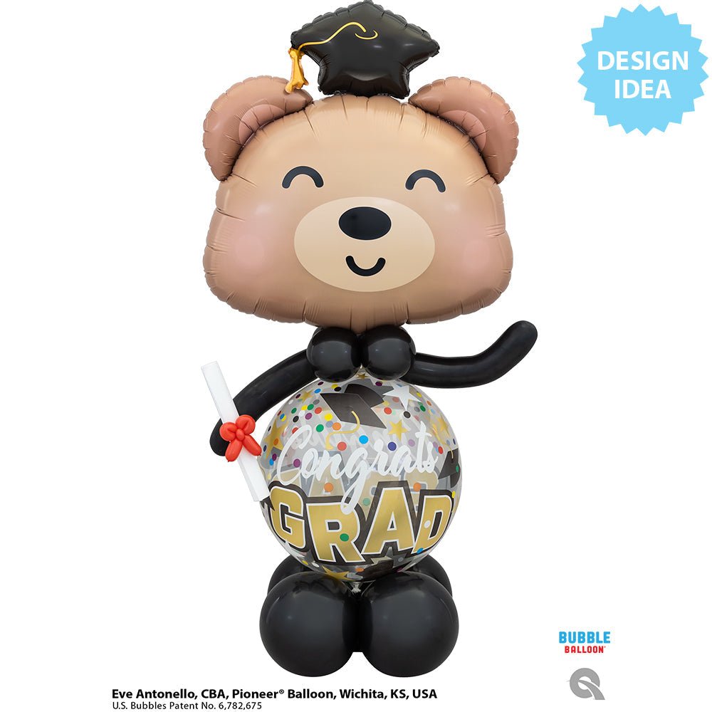 22 inch BUBBLE - CONGRATS GRAD STARS & DOTS - LA Balloons