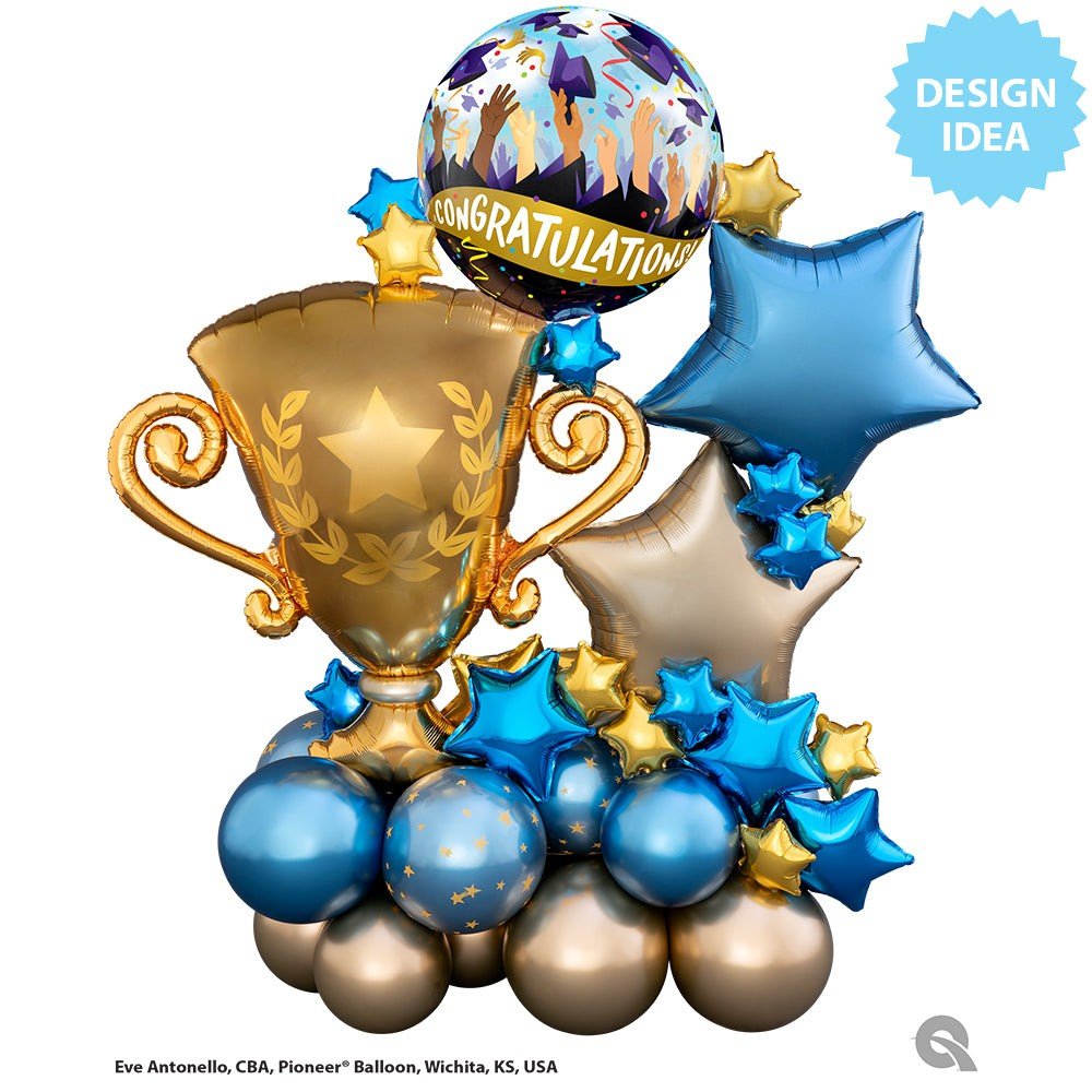 22 inch BUBBLE - CONGRATULATIONS GRAD CAPS - LA Balloons