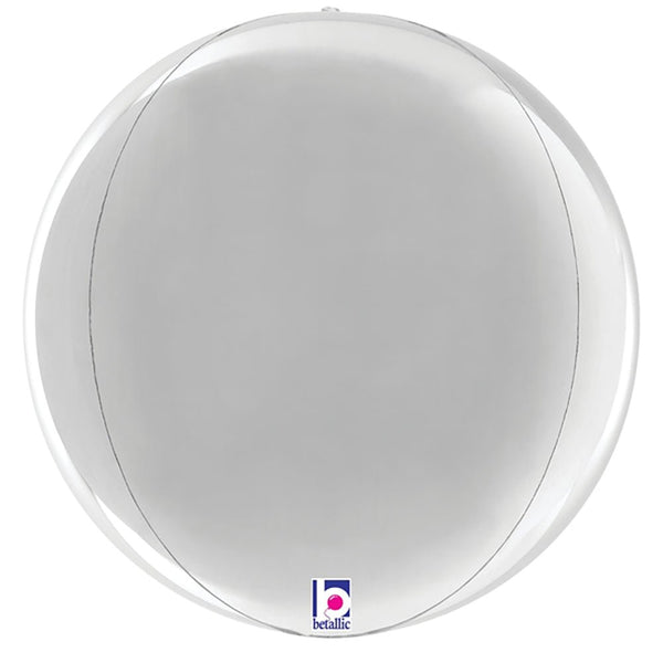22 inch DIMENSIONALS SILVER GLOBE - LA Balloons