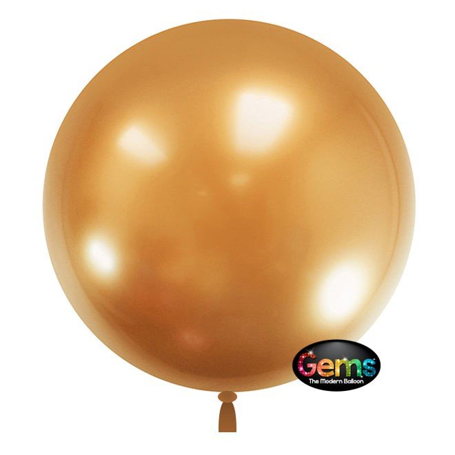22 inch GEMS BALLOON - GLITZY GOLD (3 PK)