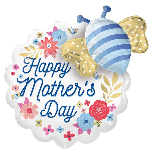 23 inch HAPPY MOTHER'S DAY ARTFUL FLORALS AND BEE - LA Balloons