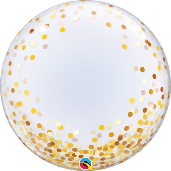 24 inch DECO BUBBLE - GOLD CONFETTI DOTS