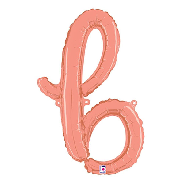 24 inch SCRIPT LETTER B - ROSE GOLD (AIR - FILL ONLY) - LA Balloons