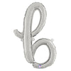 24 inch SCRIPT LETTER B SILVER (AIR - FILL ONLY) - LA Balloons