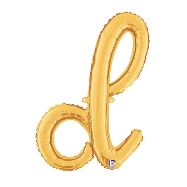 24 inch SCRIPT LETTER D GOLD (AIR - FILL ONLY) - LA Balloons