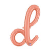 24 inch SCRIPT LETTER D - ROSE GOLD (AIR - FILL ONLY) - LA Balloons