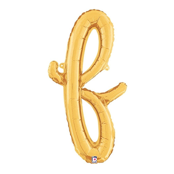 24 inch SCRIPT LETTER F GOLD (AIR - FILL ONLY) - LA Balloons