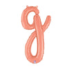 24 inch SCRIPT LETTER G - ROSE GOLD (AIR - FILL ONLY) - LA Balloons
