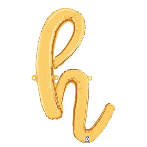 24 inch SCRIPT LETTER H GOLD (AIR - FILL ONLY) - LA Balloons