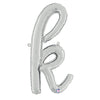 24 inch SCRIPT LETTER K SILVER (AIR - FILL ONLY) - LA Balloons