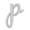 24 inch SCRIPT LETTER P SILVER (AIR - FILL ONLY) - LA Balloons