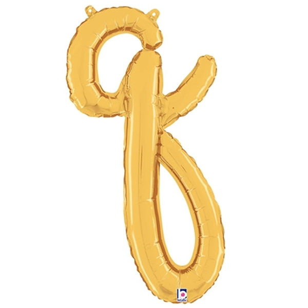24 inch SCRIPT LETTER Q GOLD (AIR - FILL ONLY) - LA Balloons