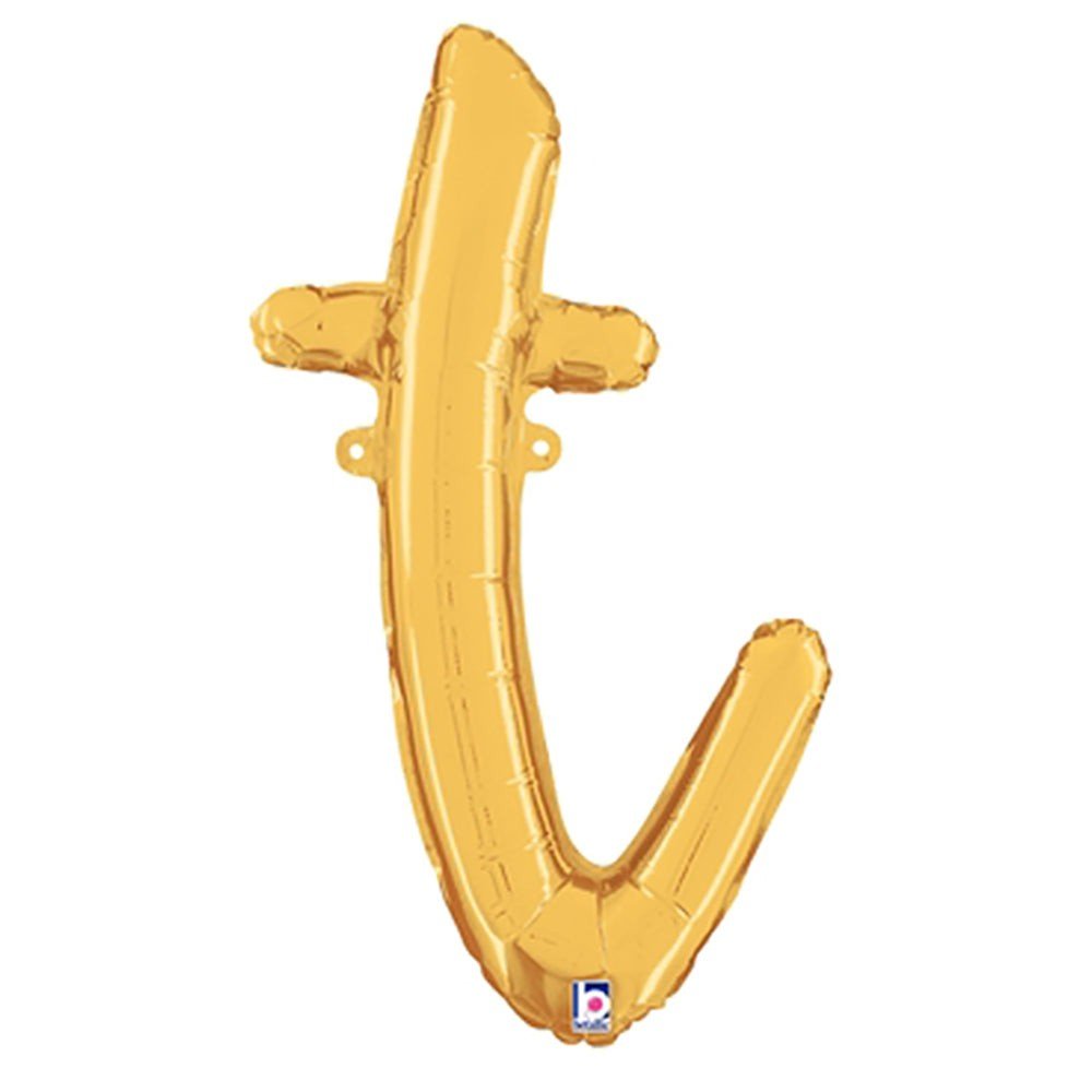 24 inch SCRIPT LETTER T GOLD (AIR-FILL ONLY)