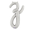 24 inch SCRIPT LETTER Z SILVER (AIR - FILL ONLY) - LA Balloons