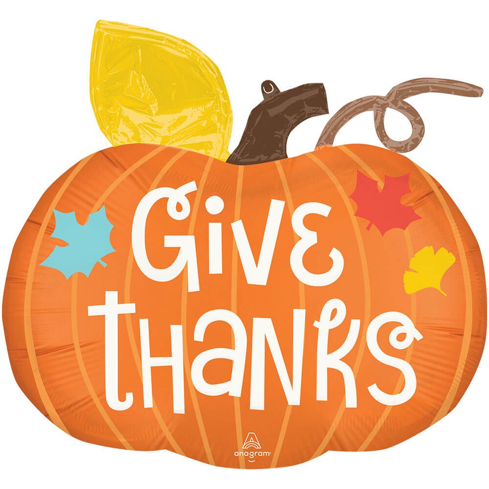 25 inch SATIN GIVE THANKS PUMPKIN