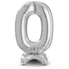 25 inch STANDUPS NUMBER 0 - SILVER (AIR - FILL ONLY) - LA Balloons