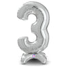 25 inch STANDUPS NUMBER 3 - SILVER (AIR - FILL ONLY) - LA Balloons