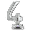 25 inch STANDUPS NUMBER 4 - SILVER (AIR - FILL ONLY) - LA Balloons