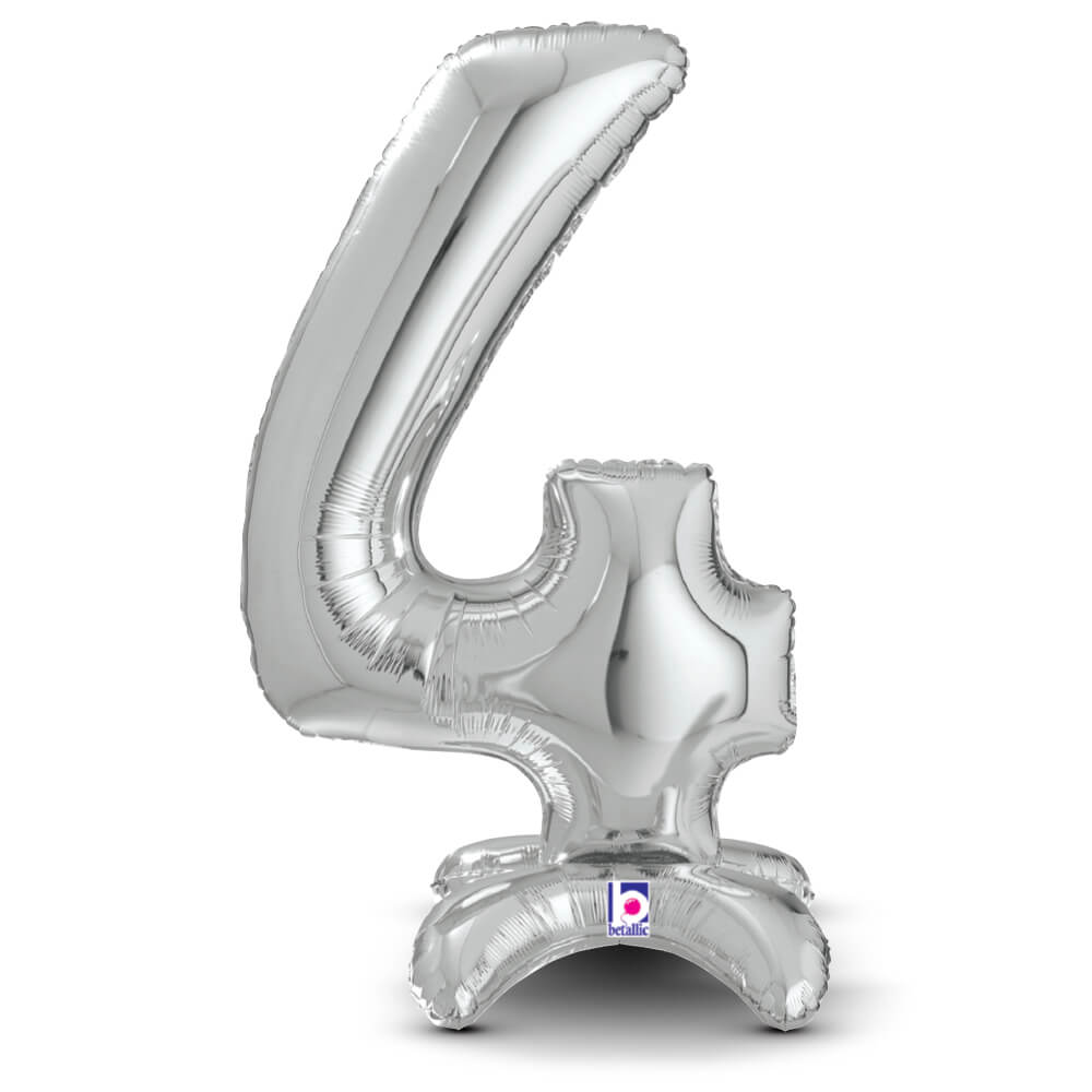 25 inch STANDUPS NUMBER 4 - SILVER (AIR-FILL ONLY)