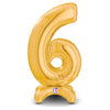 25 inch STANDUPS NUMBER 6 - GOLD (AIR - FILL ONLY) - LA Balloons