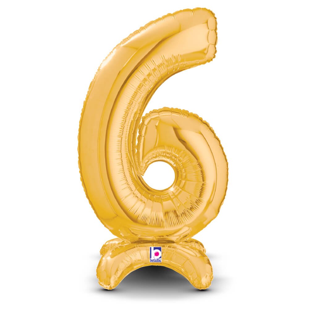 25 inch STANDUPS NUMBER 6 - GOLD (AIR-FILL ONLY)