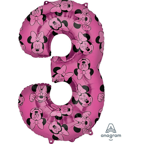 26 inch MINNIE MOUSE FOREVER NUMBER 3 - LA Balloons