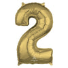 26 inch NUMBER 2 - ANAGRAM - WHITE GOLD - LA Balloons