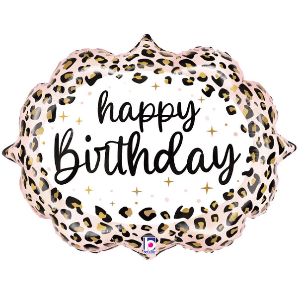 27 inch SATIN LEOPARD BIRTHDAY - LA Balloons