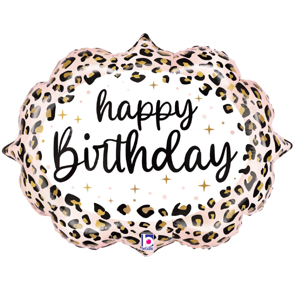 27 inch SATIN LEOPARD BIRTHDAY