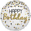 28 inch BLACK SILVER GOLD BIRTHDAY - LA Balloons