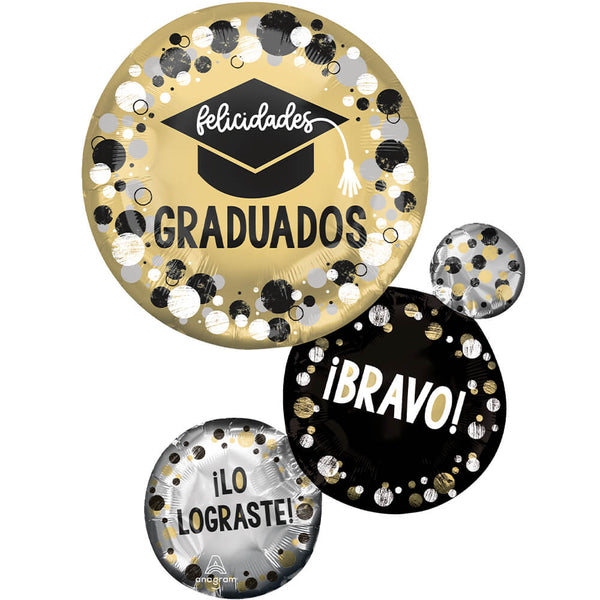 28 inch FELICIDADES GRADUADOS CIRCLES & DOTS - LA Balloons