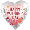 28 inch HAPPY VALENTINE'S DAY SATIN ROMANTIC FLOWERS - LA Balloons