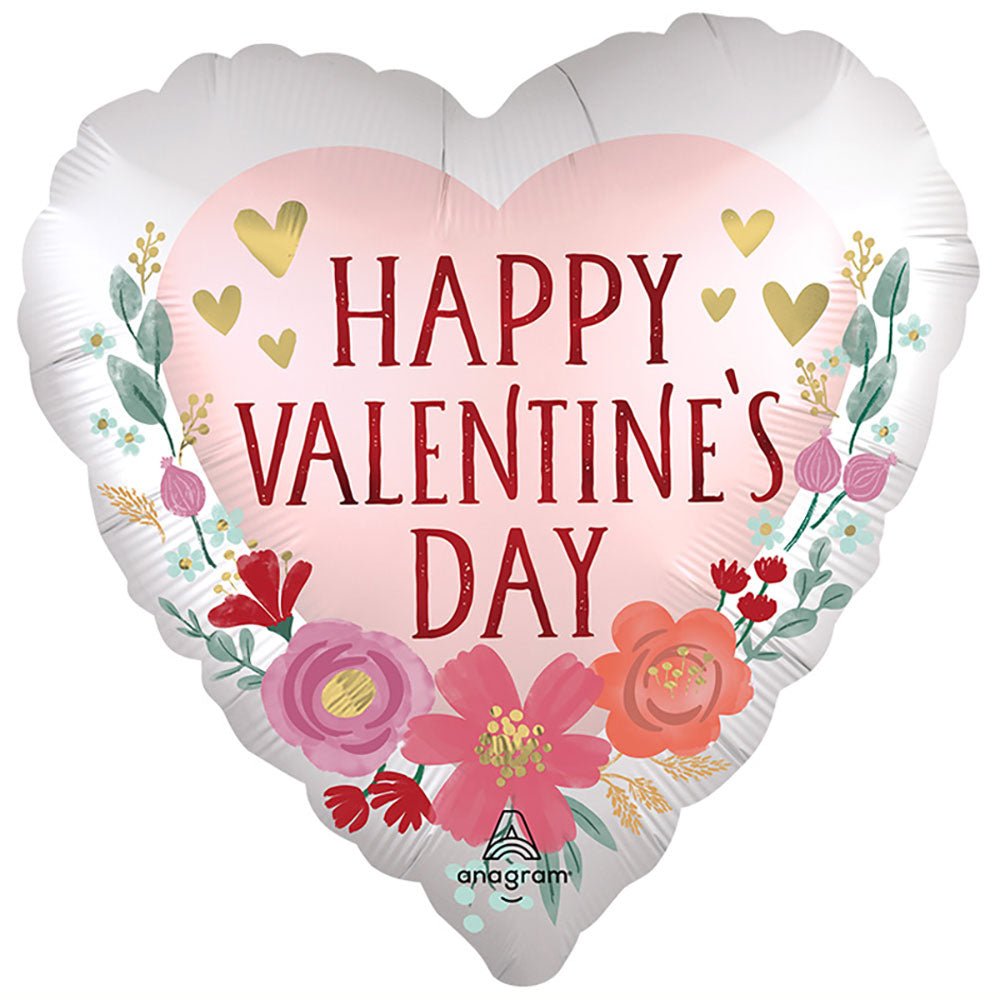 28 inch HAPPY VALENTINE'S DAY SATIN ROMANTIC FLOWERS