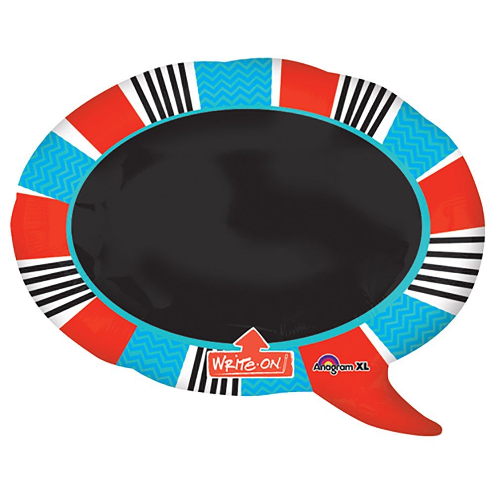 28 inch RED AND BLUE WORD BUBBLE BLACK BOARD