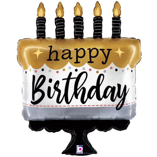 28 inch SATIN METALLIC BIRTHDAY CAKE - LA Balloons