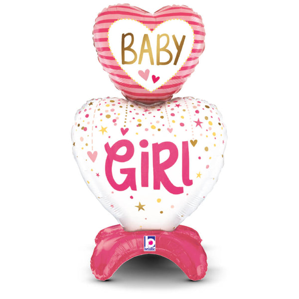 28 inch STANDUPS BABY GIRL HEARTS - LA Balloons