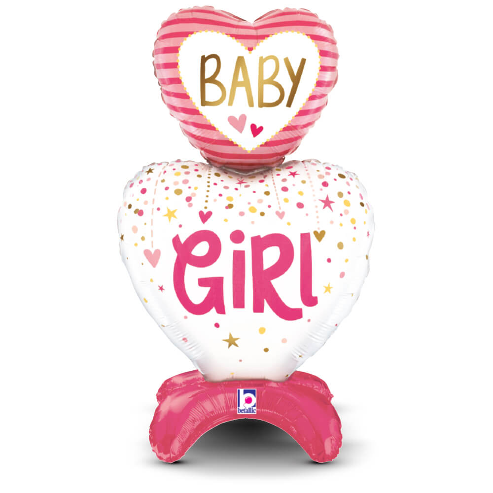 28 inch STANDUPS BABY GIRL HEARTS