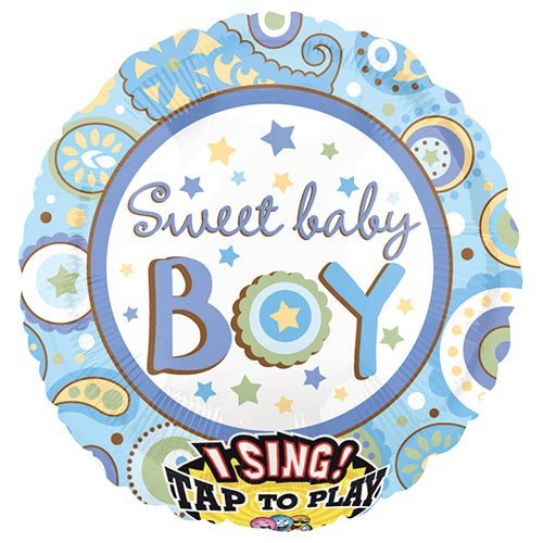 28 inch SWEET BABY BOY SING - A - TUNE - LA Balloons