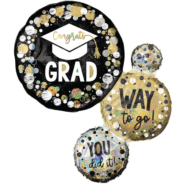 28 inch WAY TO GO GRAD CIRCLES & DOTS - LA Balloons