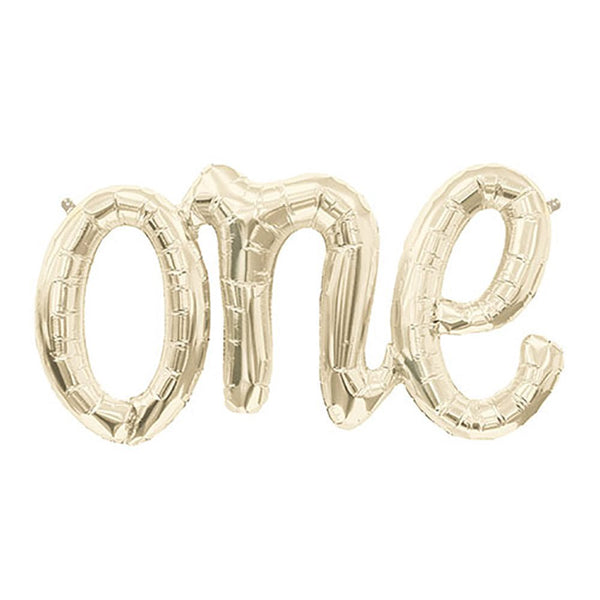 30 inch ONE SCRIPT - WHITE GOLD (AIR - FILL ONLY) - LA Balloons