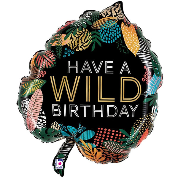 30 inch WILD BIRTHDAY TROPICAL LEAF - LA Balloons