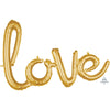 31″ SCRIPT PHRASE "LOVE" GOLD - LA Balloons