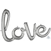 31″ SCRIPT PHRASE "LOVE" SILVER - LA Balloons
