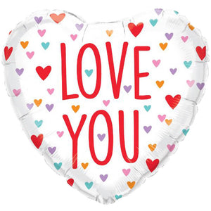 Qualatex 18 inch LOVE YOU LITTLE HEARTS Foil Balloon 31954-Q-P