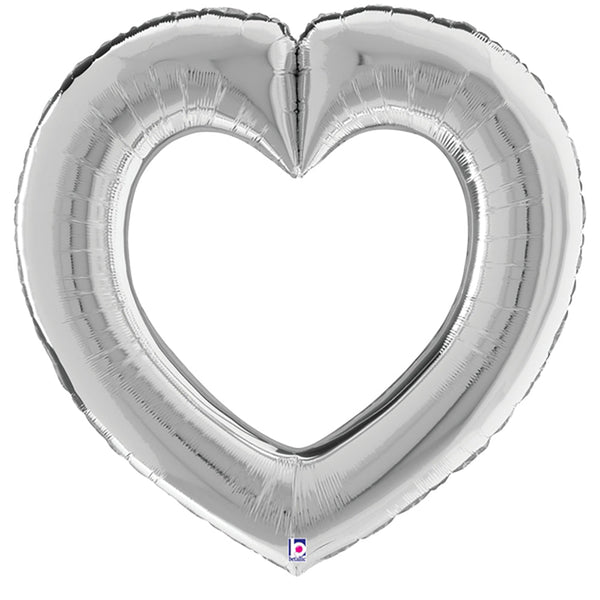 32 inch LINKING HEART SILVER - LA Balloons